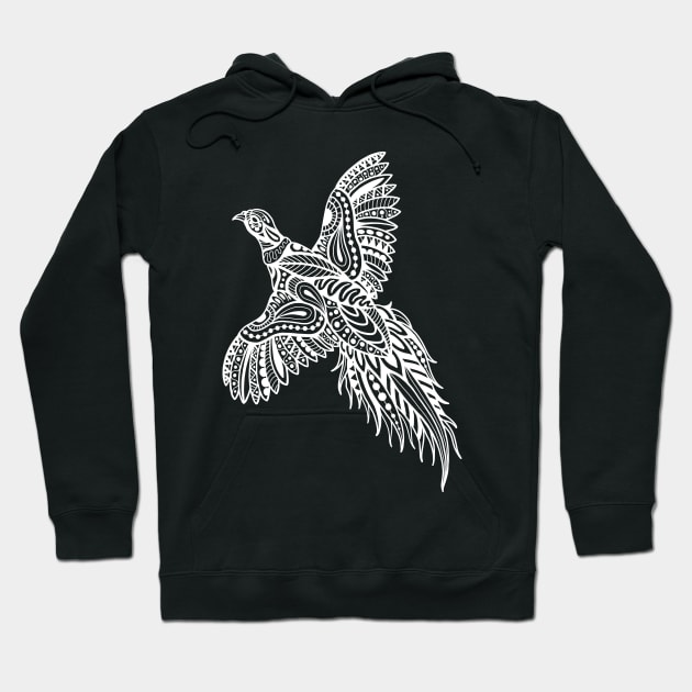 Abstract pheasant white Hoodie by Ryan Tsutsumi 